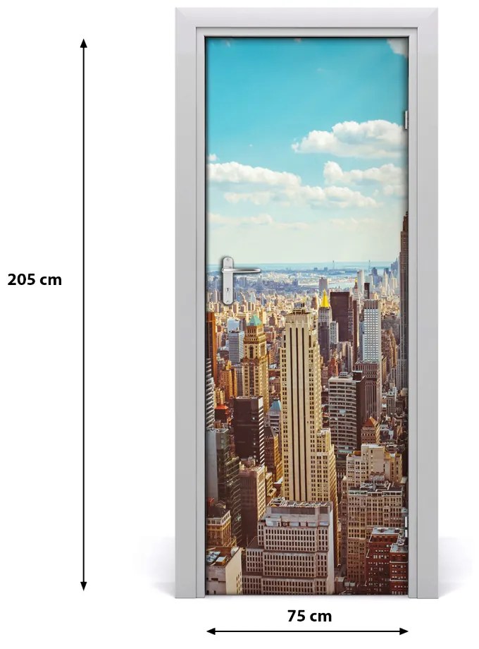 Poszter tapéta ajtóra New York-i járat madár 75x205 cm