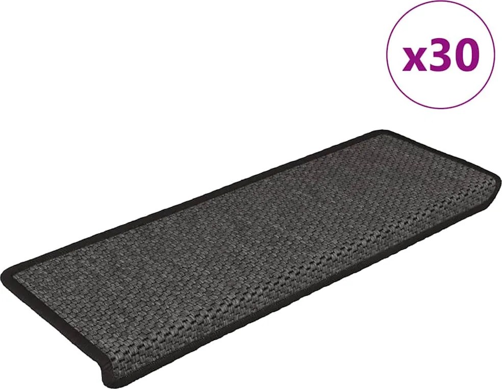 vidaXL 30 db lépcsőszőnyegek öntapadós szizál kinézetű 65x21x4 cm