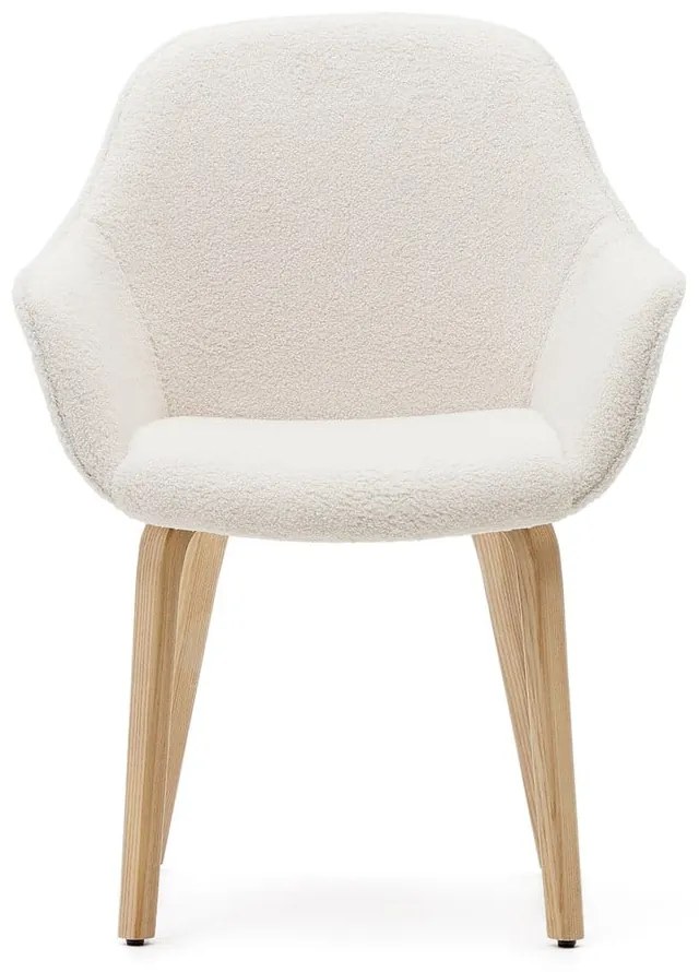 Fehér kárpitozott étkezőfotel Aleli – Kave Home