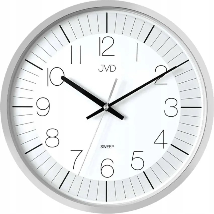 Ezüst Színű Jvd HX8019.1 Falióra Klasszikus Analóg Akkumulátorral