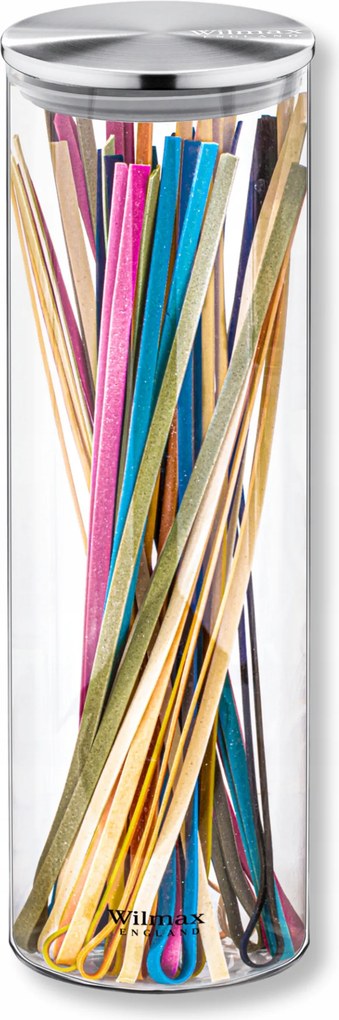 Üveg tároló fedővel Wilmax 2000 ml Élelmiszerhez Tészta Sütemény