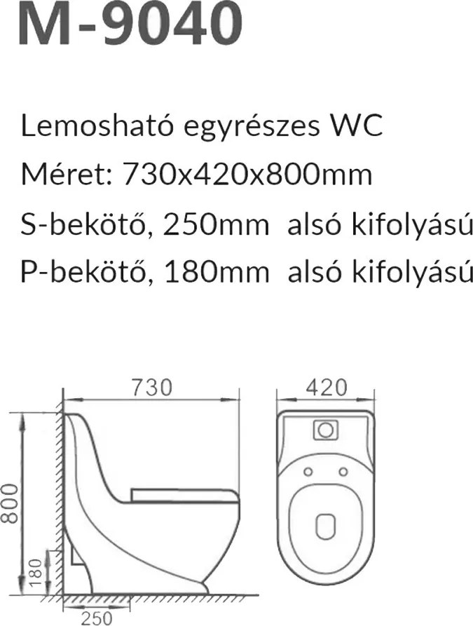 Coral Monoblokkos wc kagyló alsó kifolyással soft close ülőkével