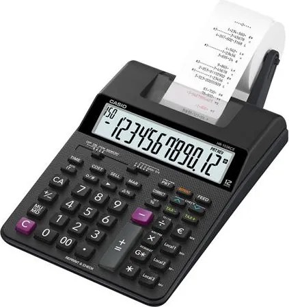 Számológép, szalagos, 12 számjegy, 2 színű nyomtató, CASIO HR-150RCE (GCHR150RCE)