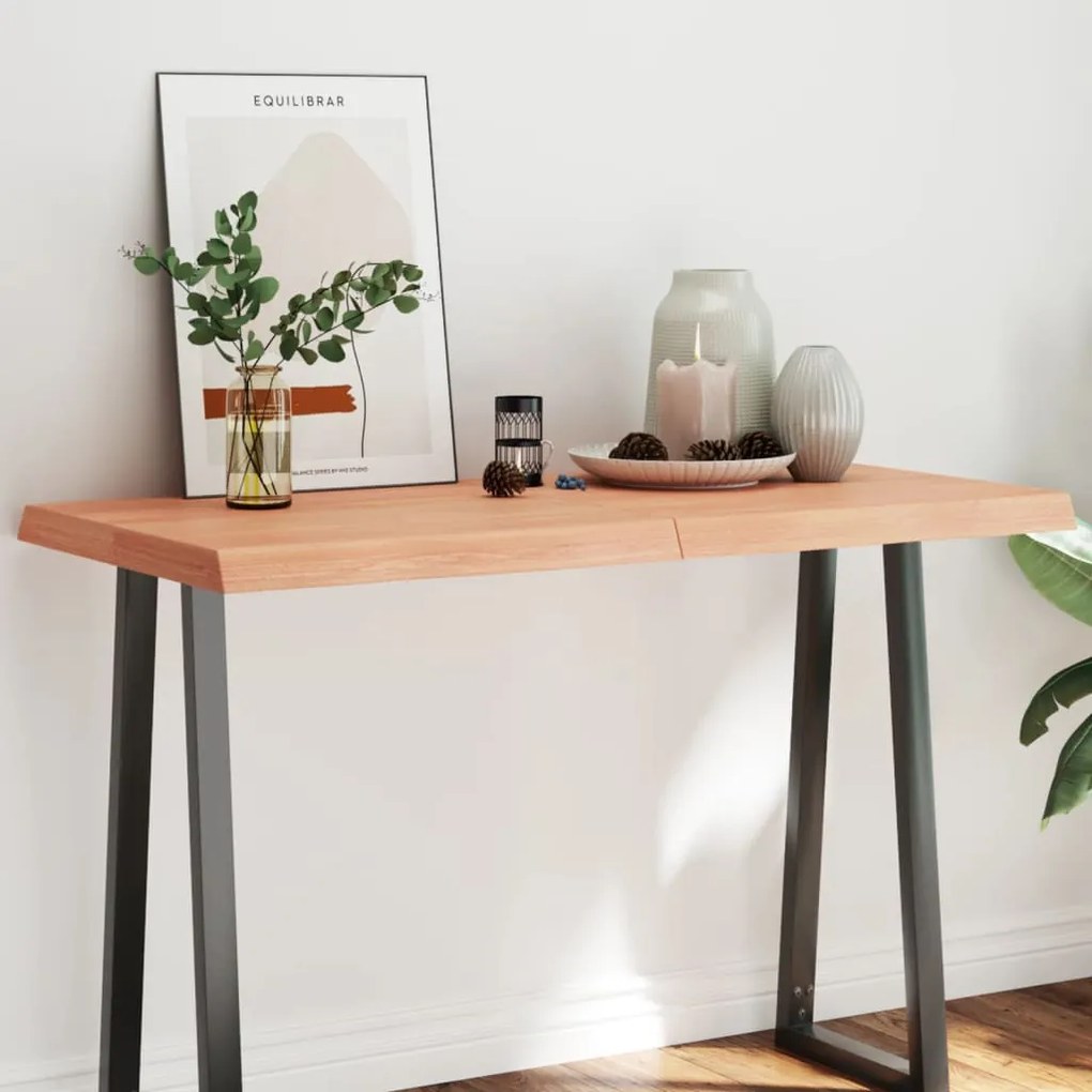 világosbarna asztallap 120x60x(2-6)cm kezelt tömör élőszegélyes