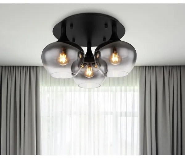 Globo 15548-3D - Felületre szerelhető csillár MAXY 3xE27/40W/230V fekete