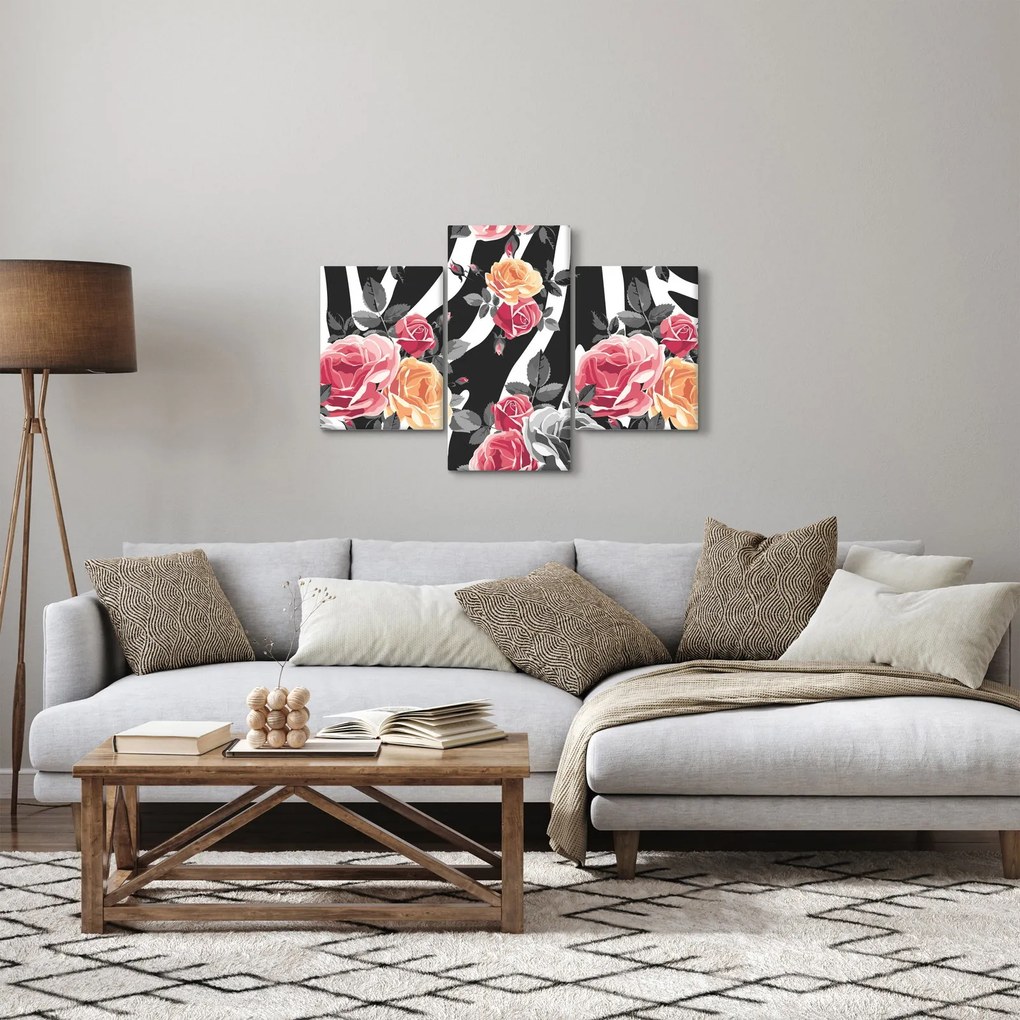 Virágzó rózsák képe (90x60 cm)