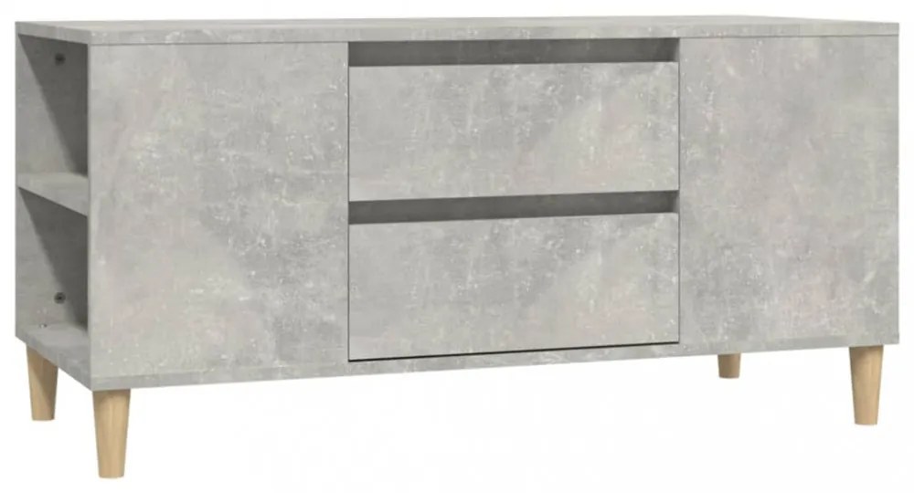 betonszürke szerelt fa TV-szekrény 102 x 44,5 x 50 cm