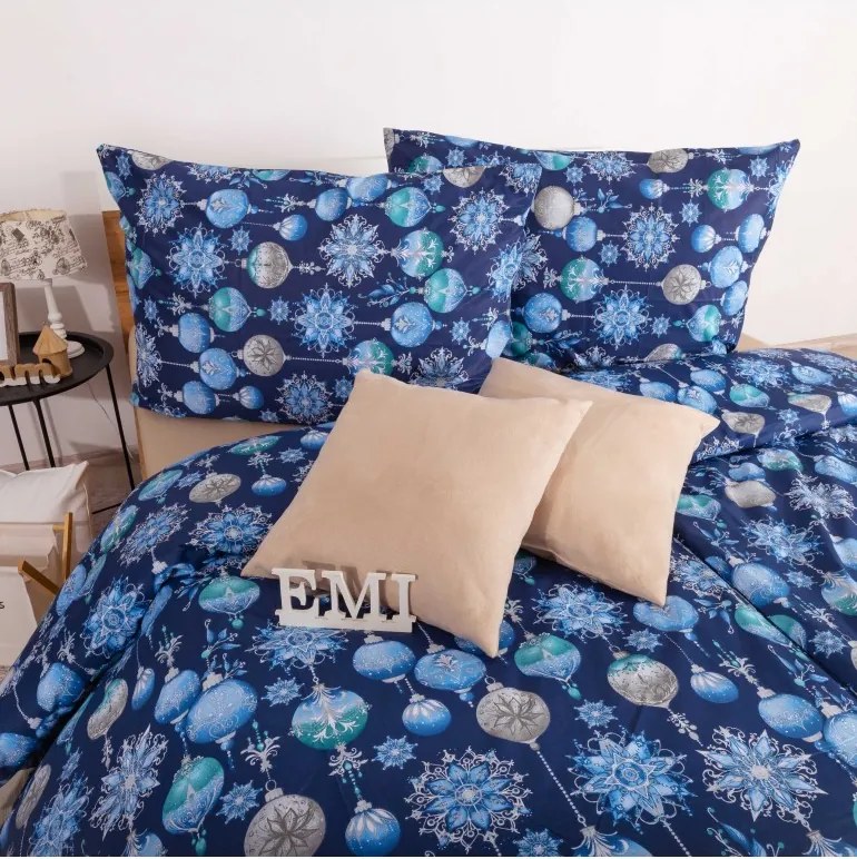 EMI Magic blue karácsonyi pamut ágyneműhuzat