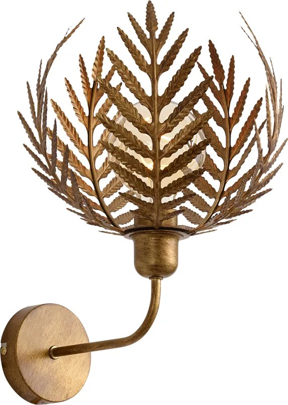 Vintage fali lámpa arany 26,5 cm - Botanica