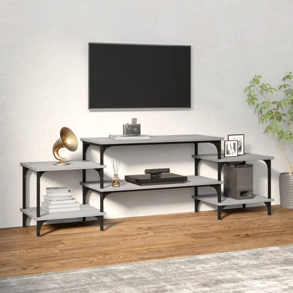 szürke sonoma színű szerelt fa TV-szekrény 157x35x52 cm
