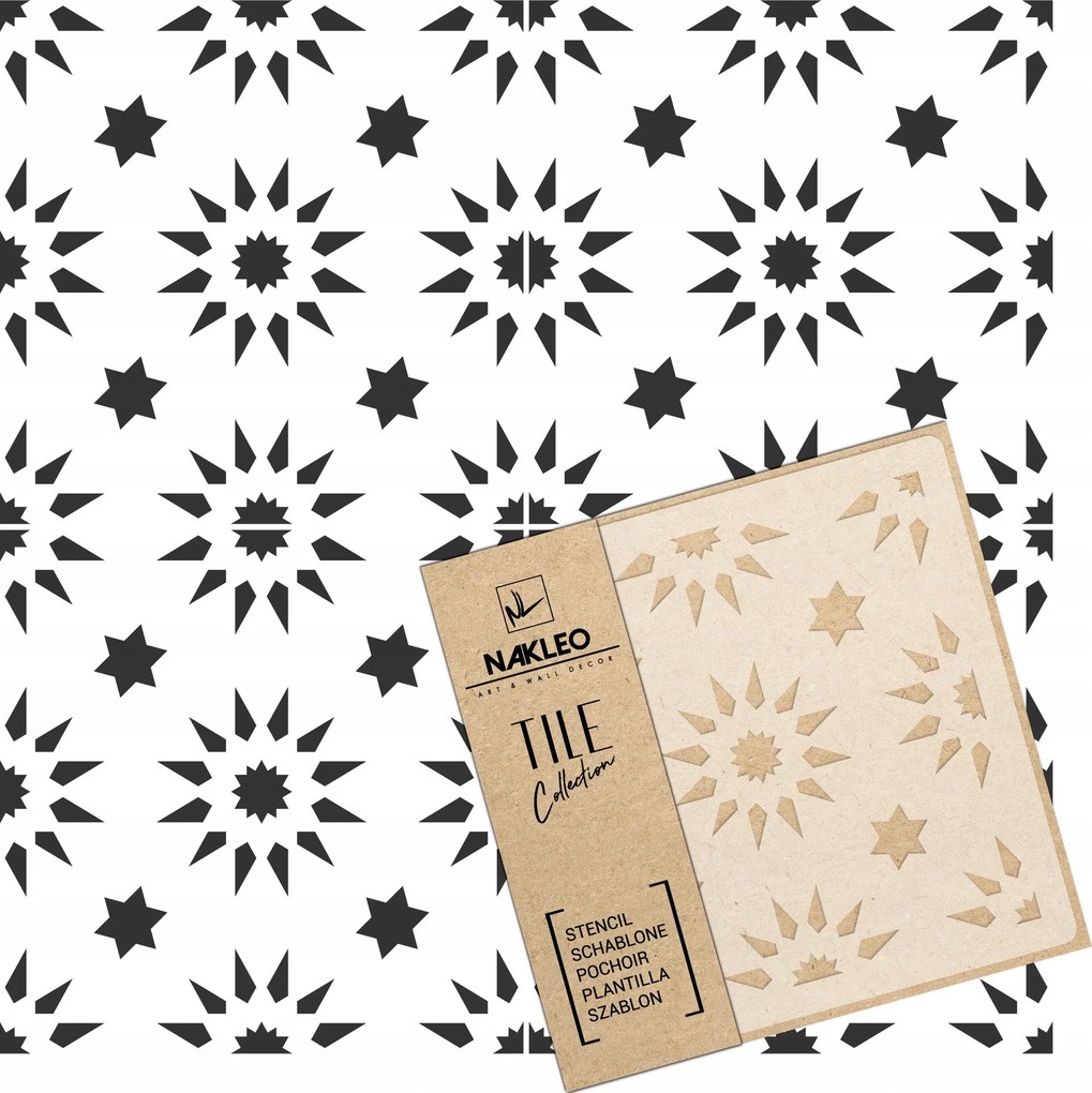 Festősablon Csempe Csempék Többször felhasználható 33x33cm Minta Geometria Aldeia