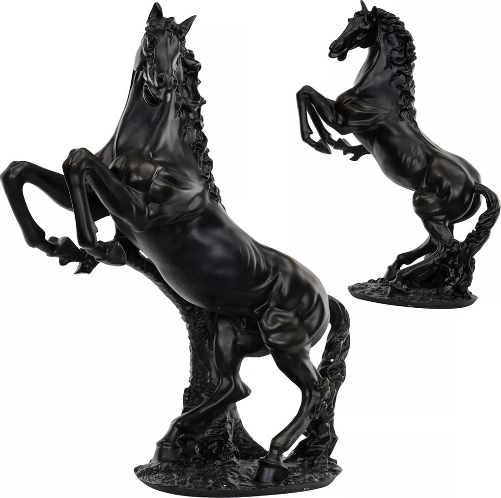 Ló Figura Nagy XL 56cm dekoratív fekete ajándék dísz otthonra