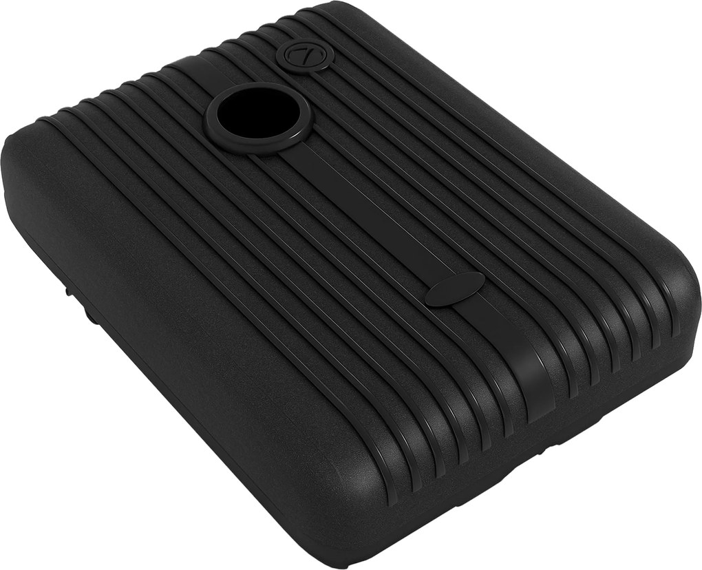 Outsunny HDPE napernyő talapzat, 70 kg víz vagy 90 kg homok tölthető, 130 mm-es napernyő oszlopokhoz, 2 kerékkel és fogantyúval, fekete | Aosom