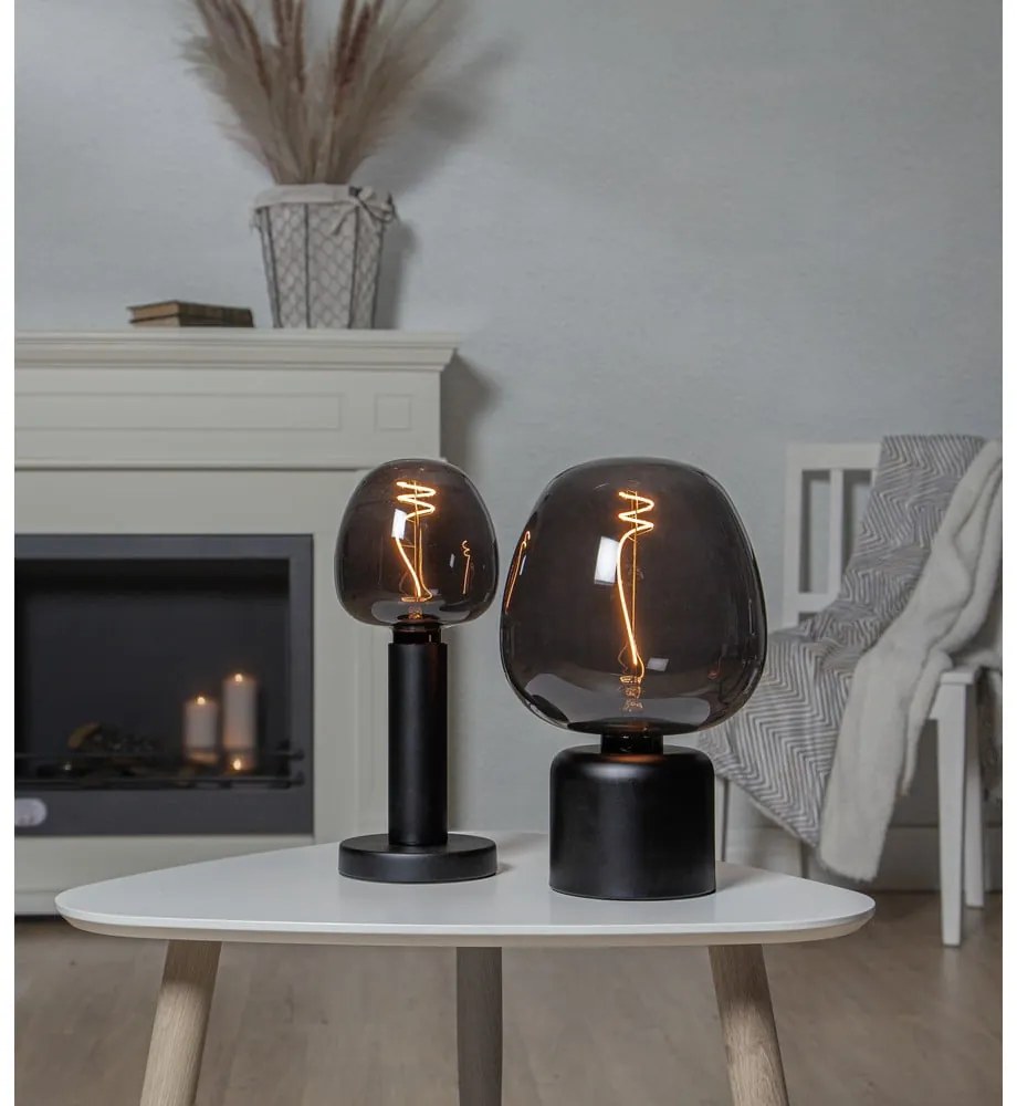 Meleg színű LED dekoratív izzó E27, 2 W Black Apple – Star Trading