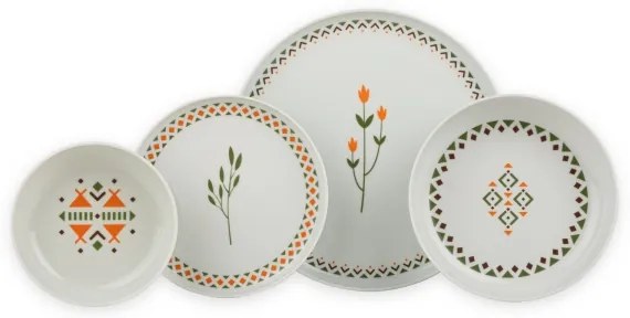 24 darabos színpompás porcelán étkészlet