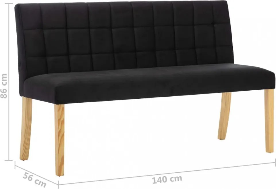 fekete bársony pad 140 cm