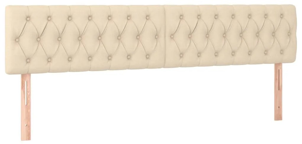 krémszínű szövet LED-es fejtámla 180x7x78/88 cm