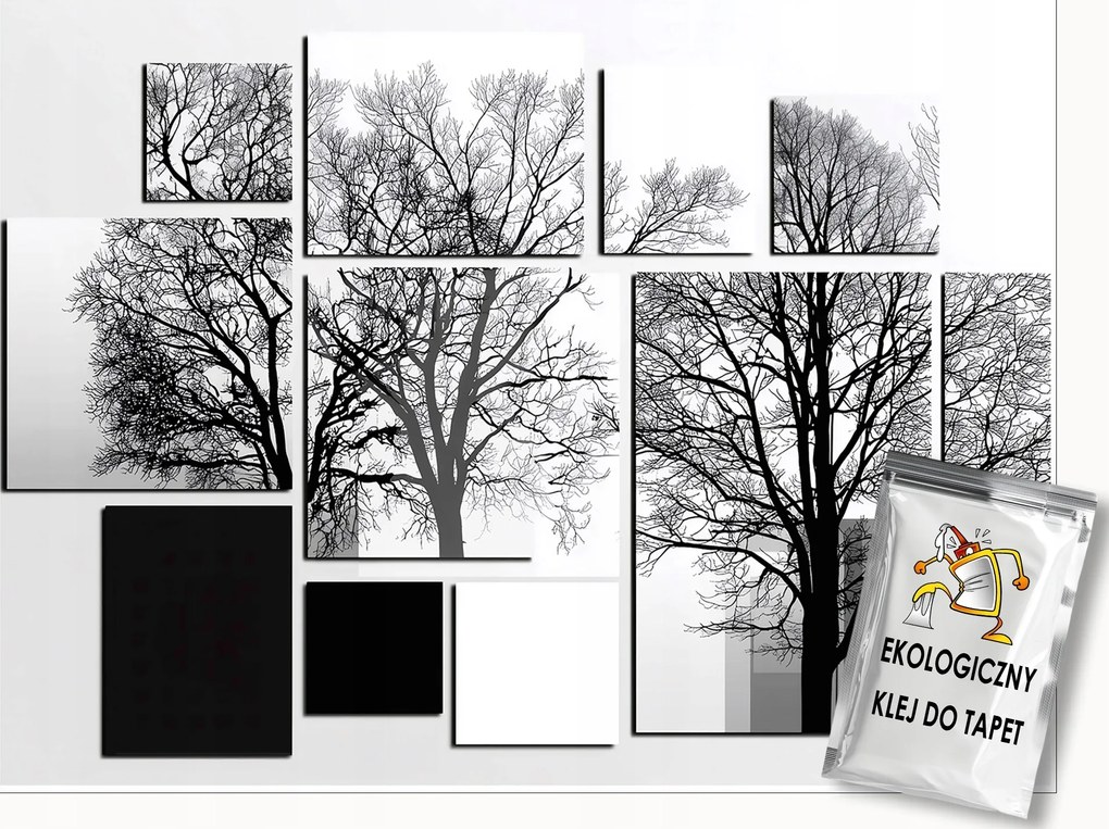 Fotótapéta Fák 3D Absztrakt Erdő Szürke Falra Hálószoba Nappali 250x175