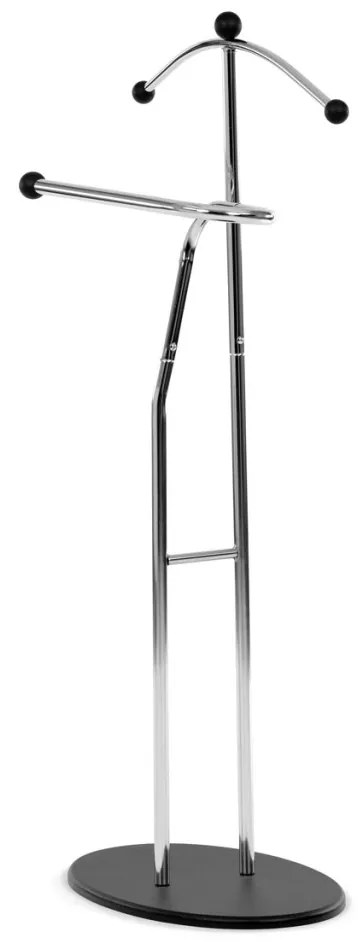 Němý sluha, výška 110 cm, masiv kaučukovník, černé moření, kov chrom