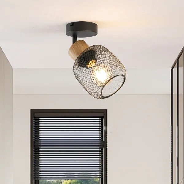 Brilagi - BASKLITE falra szerelhető spotlámpa 1xE27/15W/230V fa/fekete