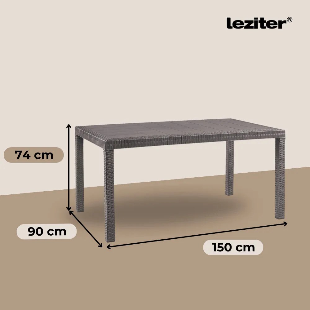 Hella műanyag kerti asztal cappuccino