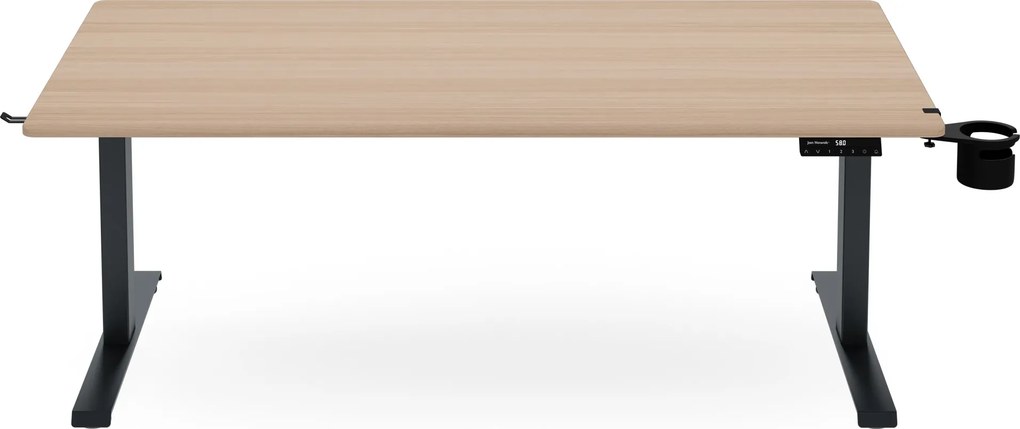 Elektromos íróasztal magasságállítással ergonomikus antracit/sonoma tölgy,1600x800 mm: ARIA