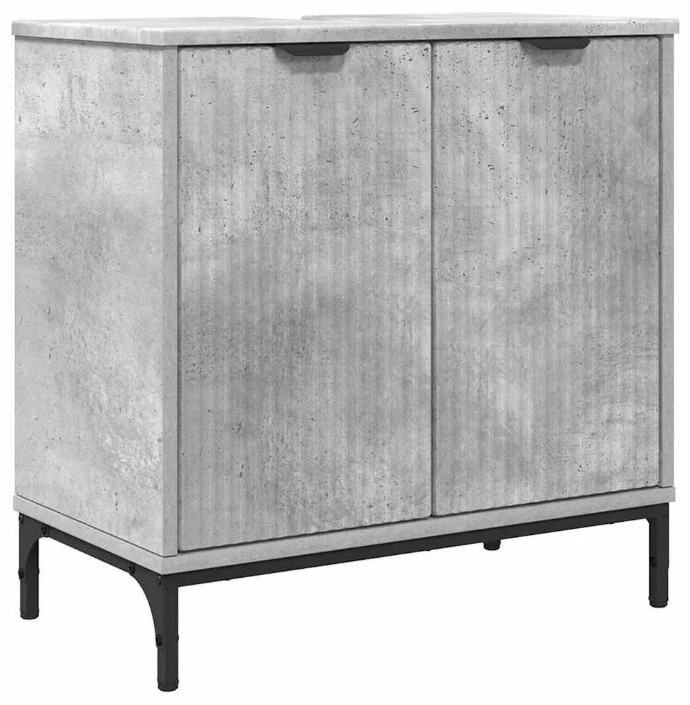 Fürdőszoba bútor szett fiókkal Beton Szürke Műanyag fa, fém