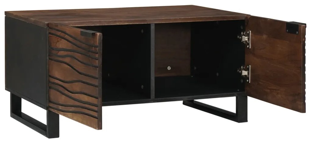 Dohányzóasztal - 80 x 50 x 40 cm, tömör fából és faforgácsból készült.
