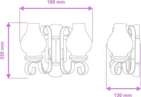 Brilagi - Fali lámpa RUSTIC 2xE14/40W/230V bükkfa/dió