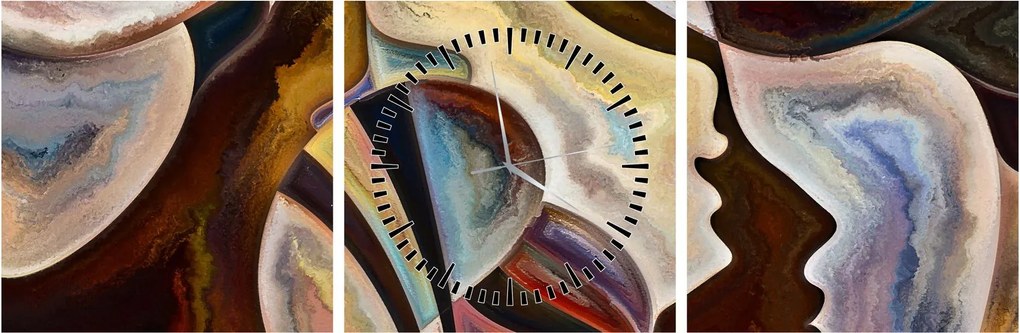 Kép - Absztrakció fejek (órával) (90x30 cm)