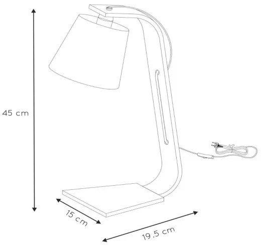 Lucide 06502/81/31 - Asztali lámpa NORDIC 1xE14/40W/230V fehér