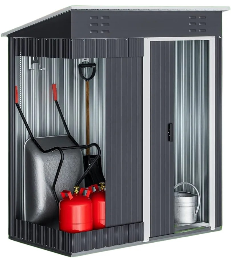 Kerti szerszámtároló ház M, 162x86x181 cm, antracit Jurhan
