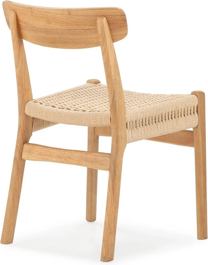 Natúr színű kaucsukfa étkezőszék szett 2 db-os Biel – MOME
