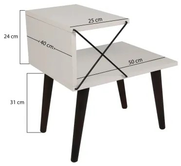 Éjjeliszekrény CROSS 55x50 cm fehér