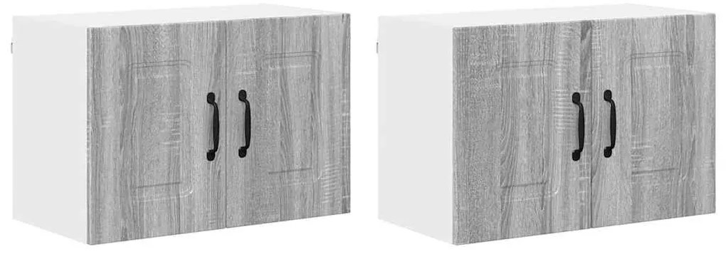 Fali konyhaszekrény 2 pcs Szürke Sonoma 60 x 31 x 40 cm Faanyag