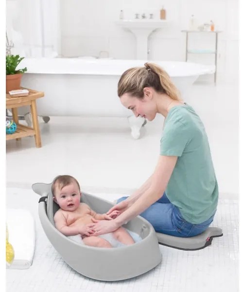 Skip Hop - MOBY 3 gyerek fürdető ergonomikus párnával, szürke