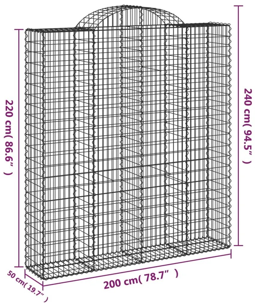 10 db íves horganyzott vas gabion kosár 200x50x220/240 cm