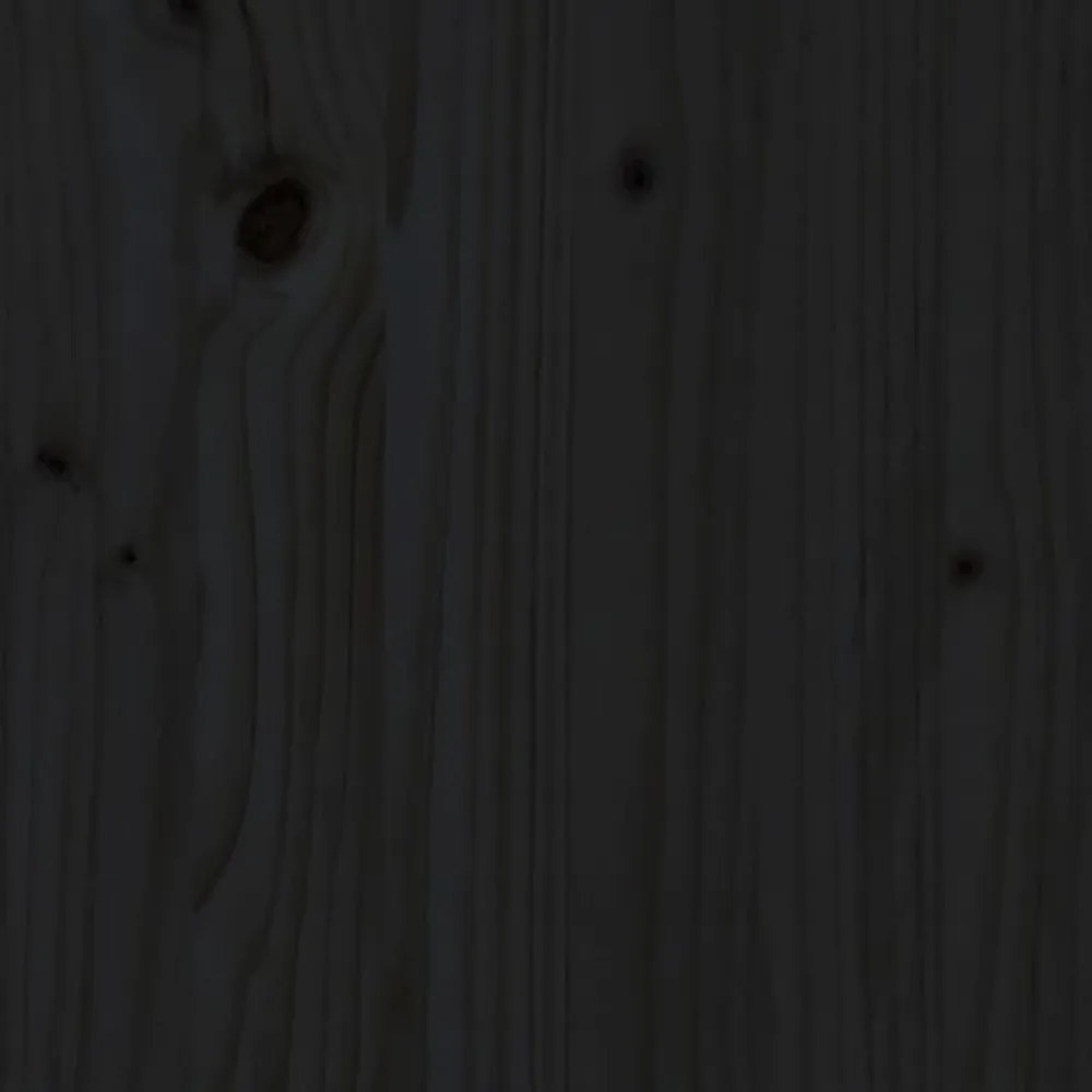 fekete tömör fenyőfa fali fejtámla 146x3x63 cm