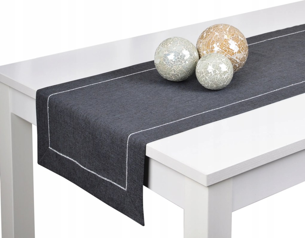 Panama Lux asztali futó 40x180 foltálló grafit csík