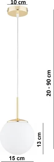 Brilagi - MILO kábeles függőlámpa 1xE27/60W/230V aranyszínű