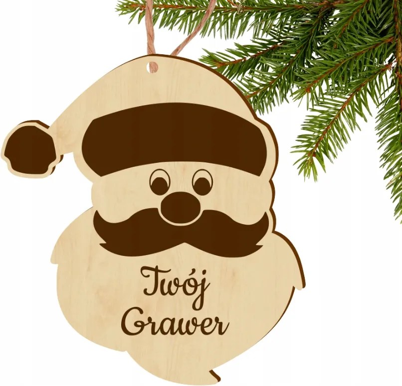 Fából Készült Bomba névvel karácsonyfa medál névjegykártya Ajándék