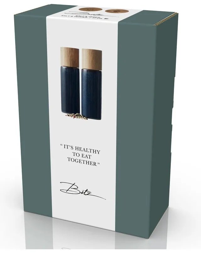 Sötétkék kerámia só- és borsőrlő szett 2 db-os Gastro Blue – Bitz