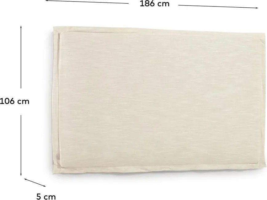 Fehér kárpitozott ágytámla 186x106 cm Tanit – Kave Home