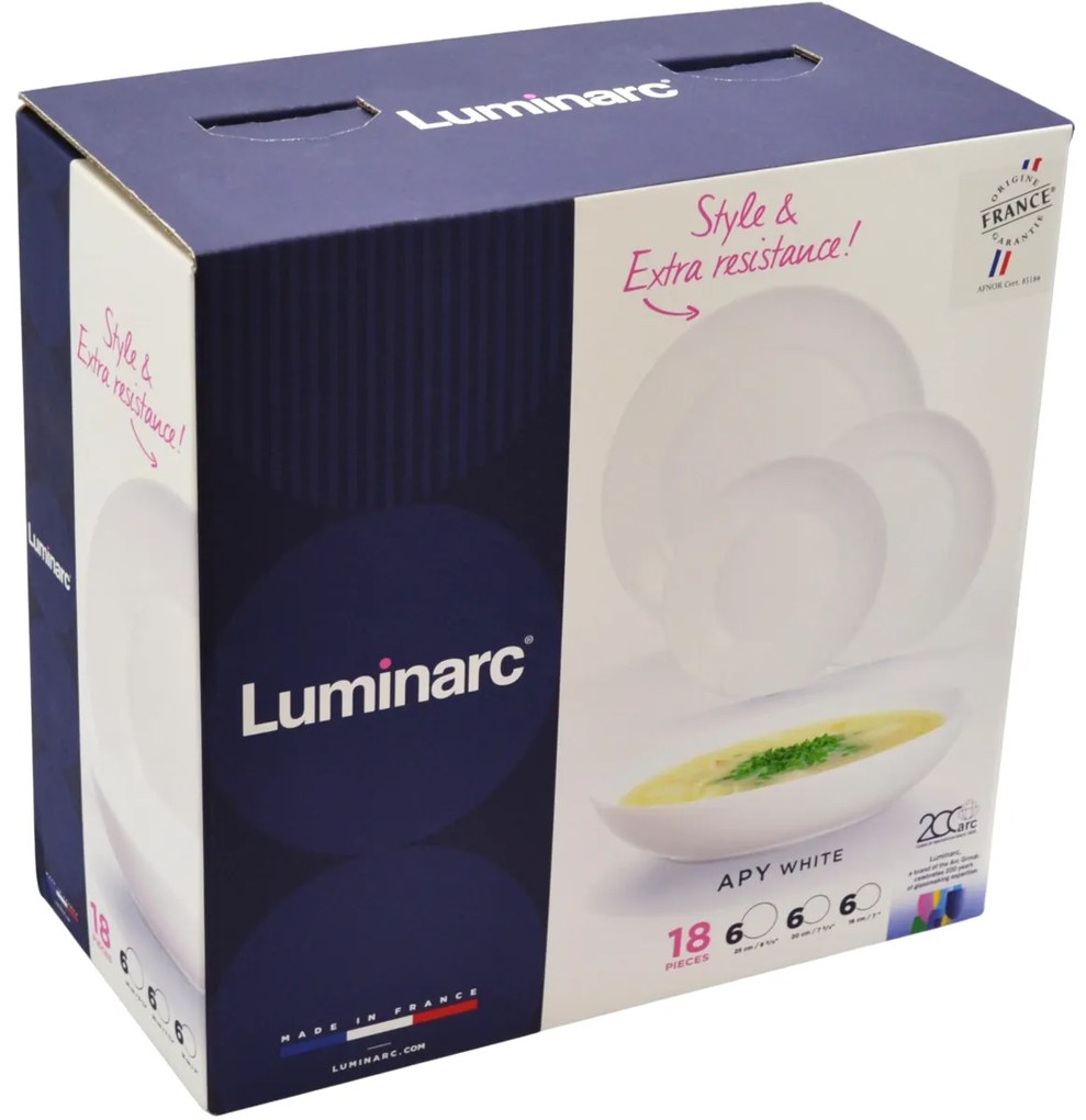 Luminarc 18 részes étkészlet Apy White