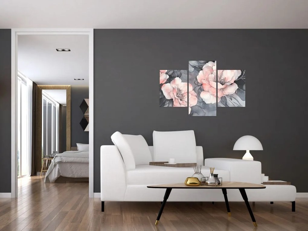 Kép - Virágok vázlata (90x60 cm)