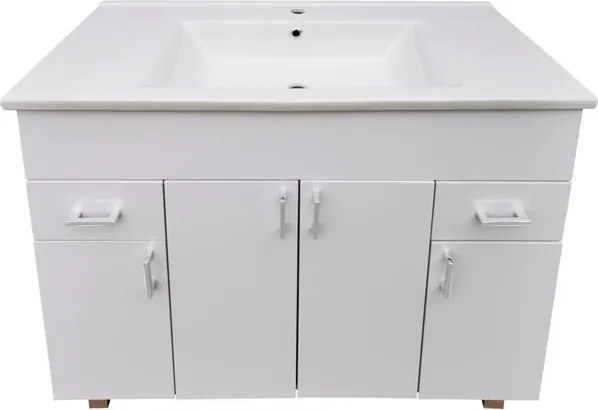 VivaStyle EKONOMIK PLUS 100 lábon álló fürdőszobabútor Sanovit SOFT 13100 mosdóval - 100 x 45,5 cm
