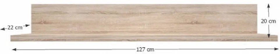 Polc, DTD laminált, tölgy sonoma, NORTY TYP20