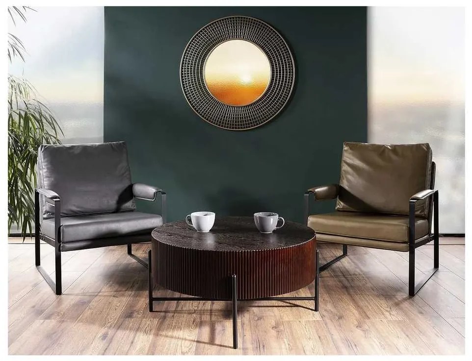 Crotone dohányzóasztal, dió / fekete