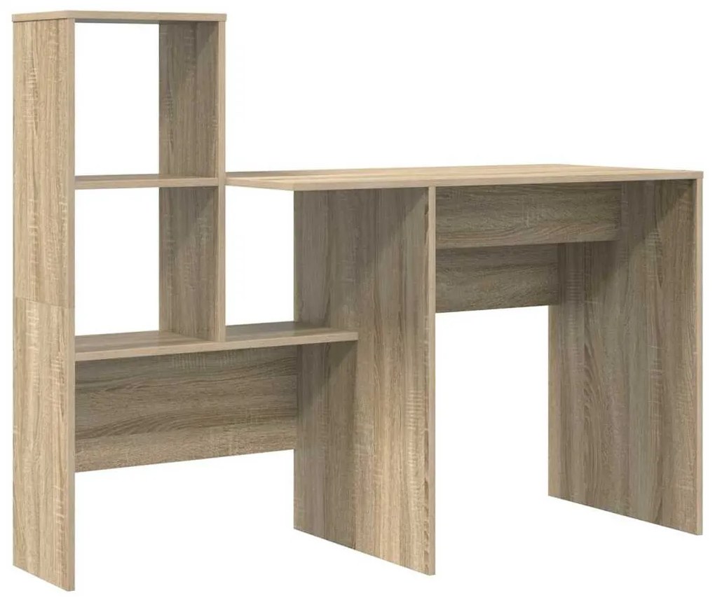 Asztal polcokkal sonoma tölgy 131.5 x 50 x 106.5 cm Faanyag