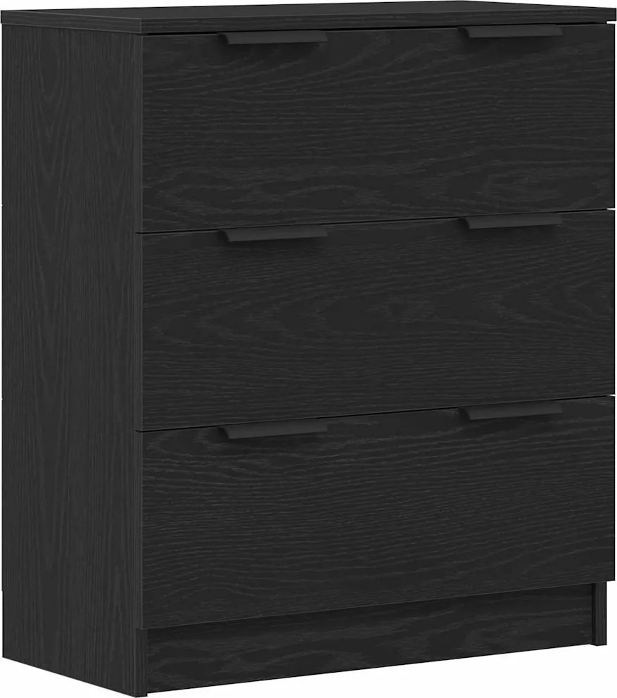 vidaXL Széf fiókkal Fekete tölgy 60 x 30 x 70 cm Faanyag